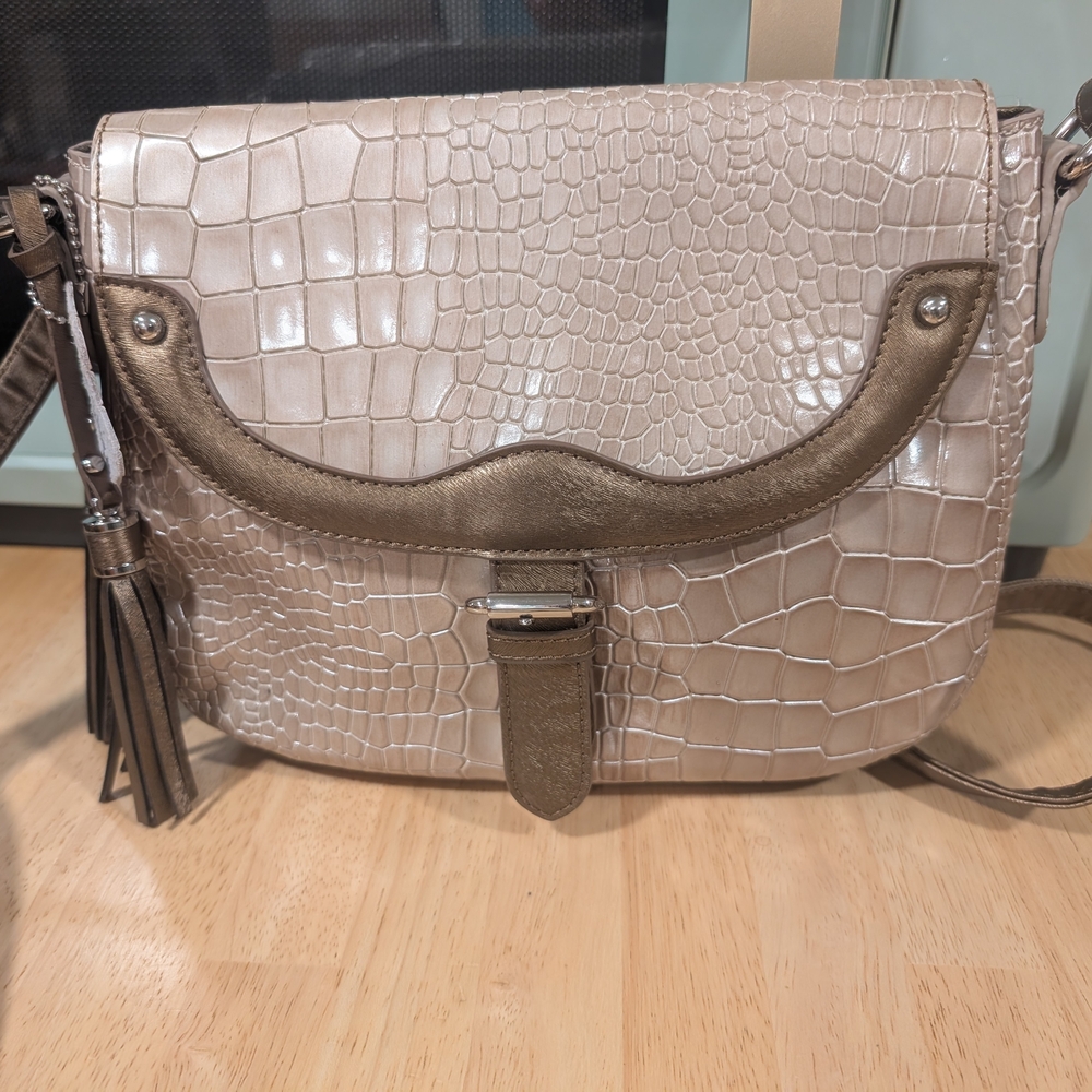 MC Vintage Crocodile Leather Saddle Crossbody Bag